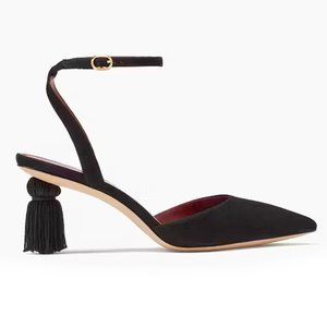 Kate Spade Voila Suede Tassel Heeled Pointed Toe Pumps